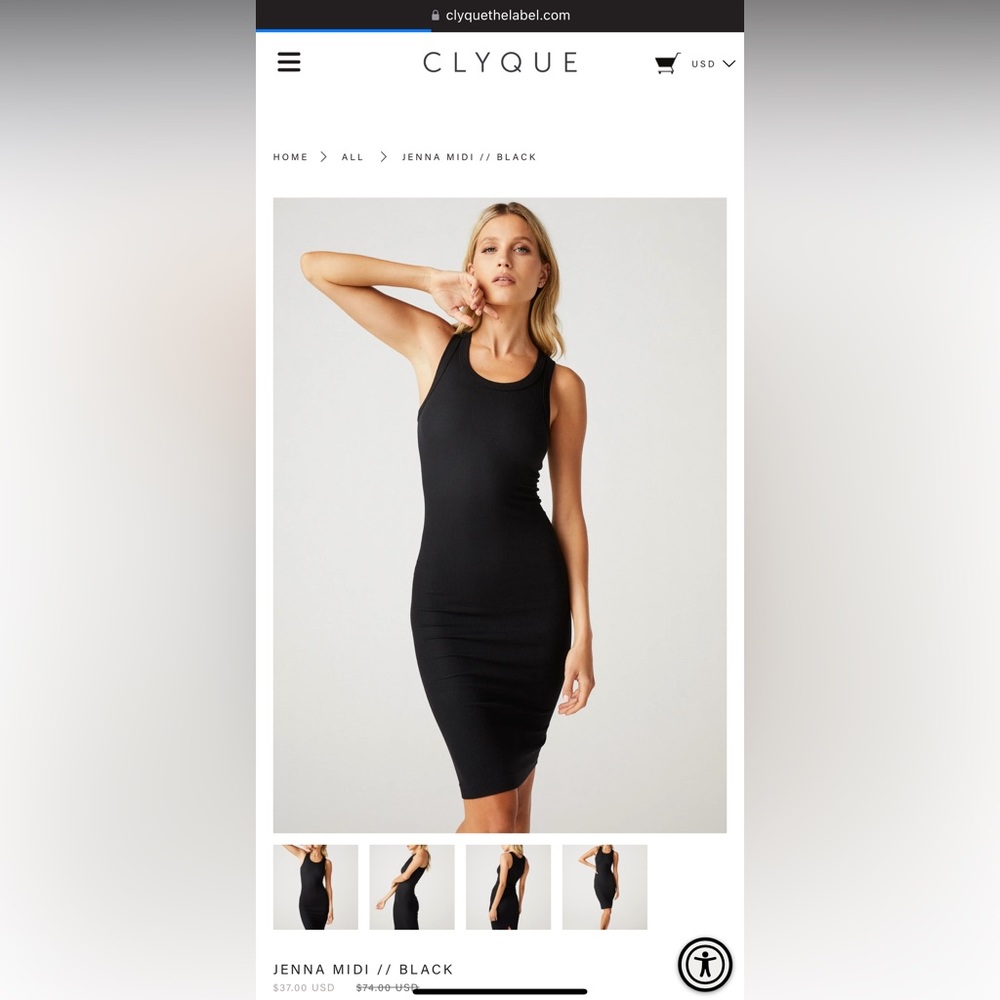 CLYQUE JENNA MIDI DRESS